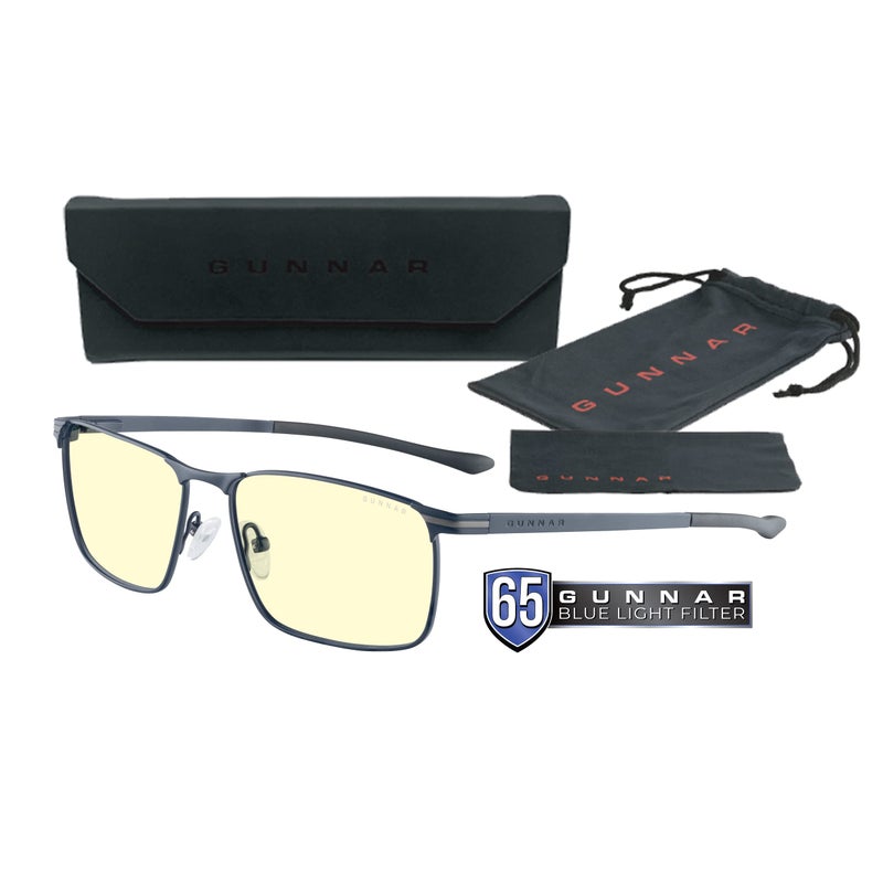 GUNNAR Computer Blue Light Blocking Glasses Mendocino Blue Light Glasses Midnight Blue Adult US